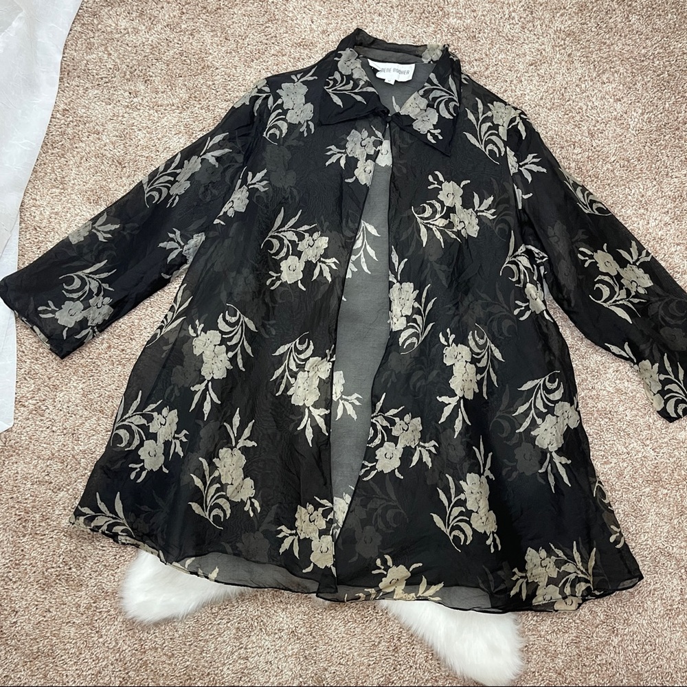 🚫SOLD🚫 VTG 80’s Jeannene Booher Sheer Black Cover Up - Picture 11 of 16